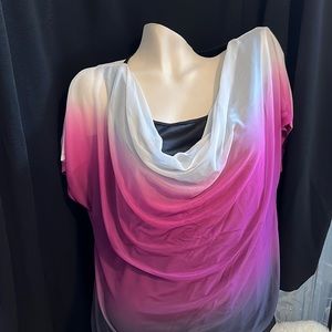 Tank top with sheer overlay